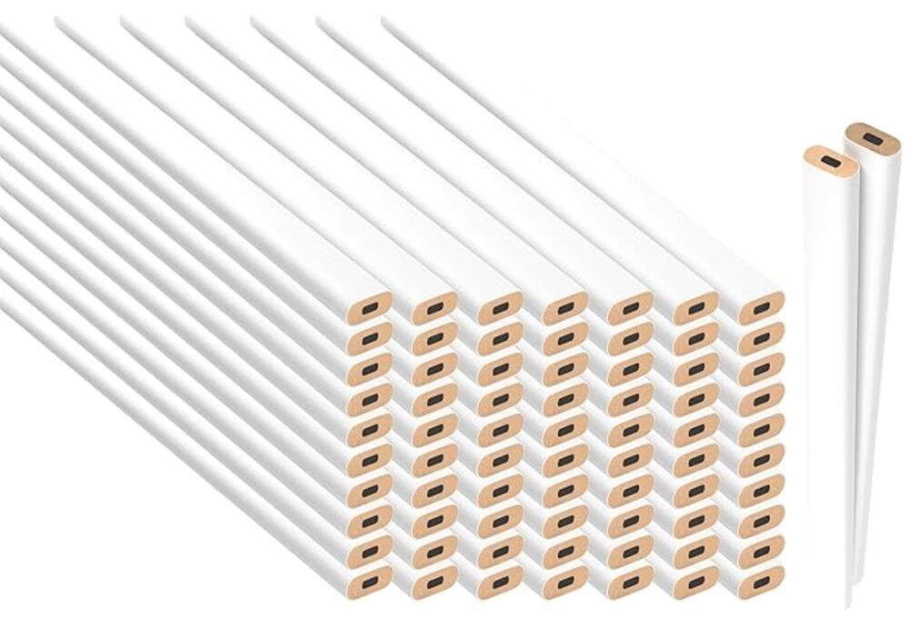 GRAPHITE Hard Lead Carpenter Pencils #2 (HB)- (70) Pieces - White